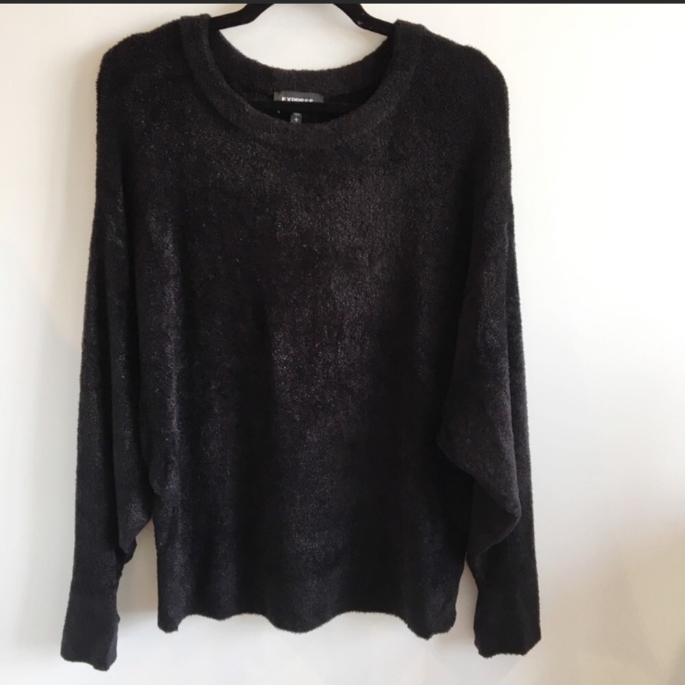 EXPRESS BLACK FUZZY CHENILLE SWEATER